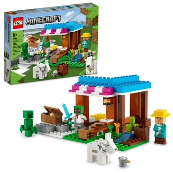 LEGO Minecraft The Bakery Modular Farm Village Building Set, 21184 Gift for Kids, Boys & Girls Ages 8 Plus with Diamond Toy , Creeper & Goat Animal Figures