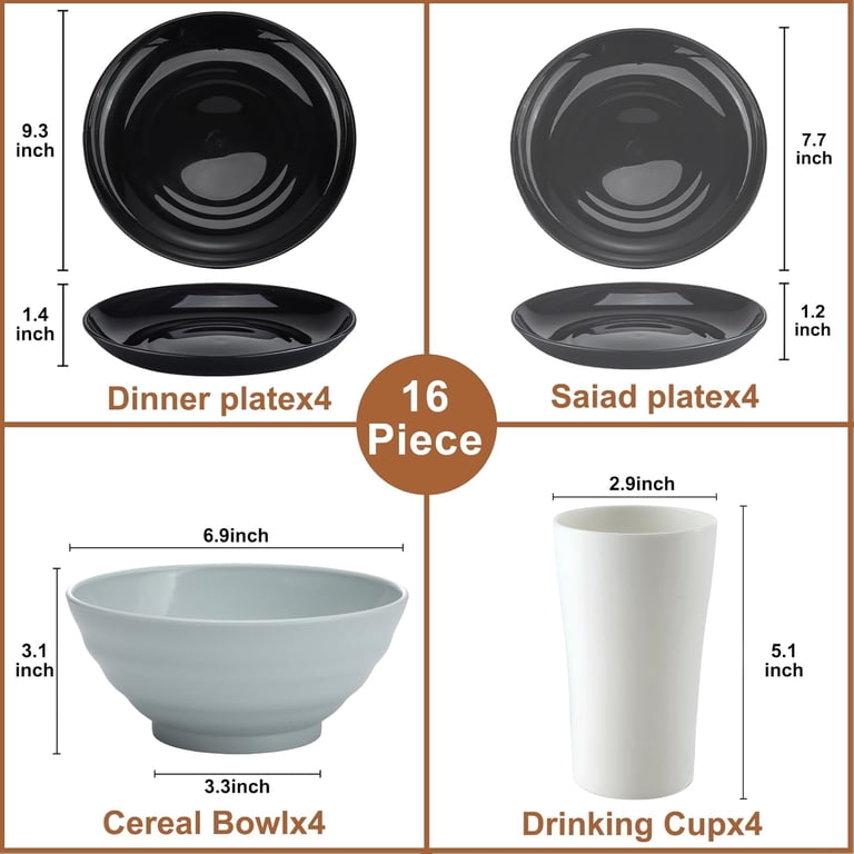 Eco-Friendly Plastic Dinnerware Set, Service for 4 photo 6