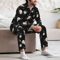 thumbnail image 7 of Picia Rose Flowers Pattern Men’s Long-Sleeve Sleepwear Set - Soft 2-Piece Loungewear with Pockets, Comfy PJs for Relaxing Nights-Large, 7 of 7