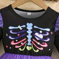 thumbnail image 5 of WIBACKER Toddler Baby Girl Halloween Dress Kids Ruffle Long Sleeve Skeleton Printed Halloween Tutu Tulle Dresses Costumes, 5 of 9