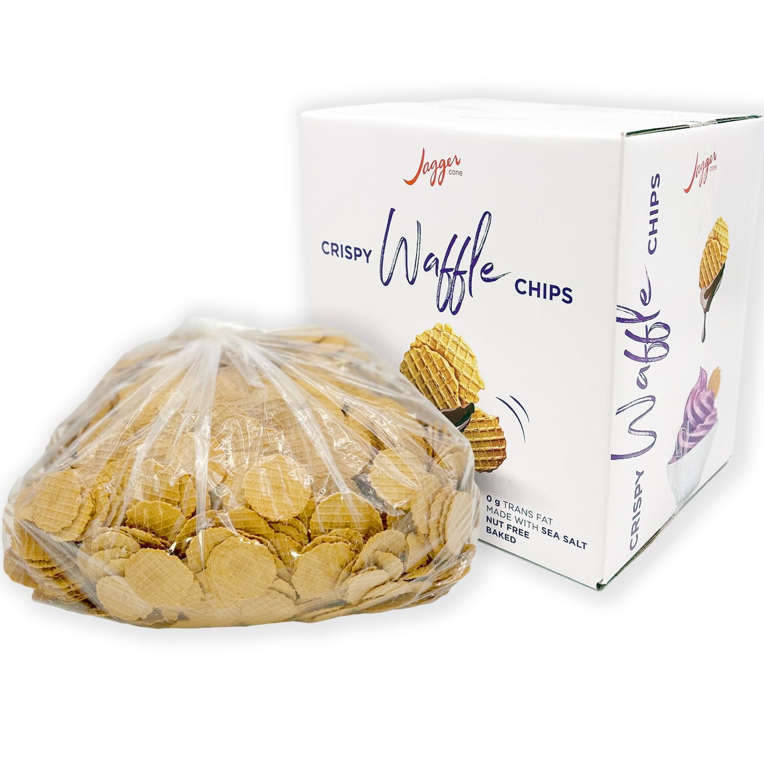 Cone Company Waffle Nachos, Crispy Waffle Chips for Ice Cream Nachos, 5.5 lb Box