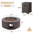 thumbnail image 6 of AVAWING Outdoor Propane Firepit Table Set, Auto-Ignition, 50,000 BTU Steel, Stainless Steel, Brown, 6 of 8