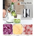 thumbnail image 3 of Rallador rotativo de queso Ourokhome, 3 cuchillas de tambor, manual, blanco y gris, 3 of 8