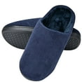 thumbnail image 3 of SLM Men's Bedroom Slippers Faux Fur Lined Non Skid House Shoes Warm, 3 of 7