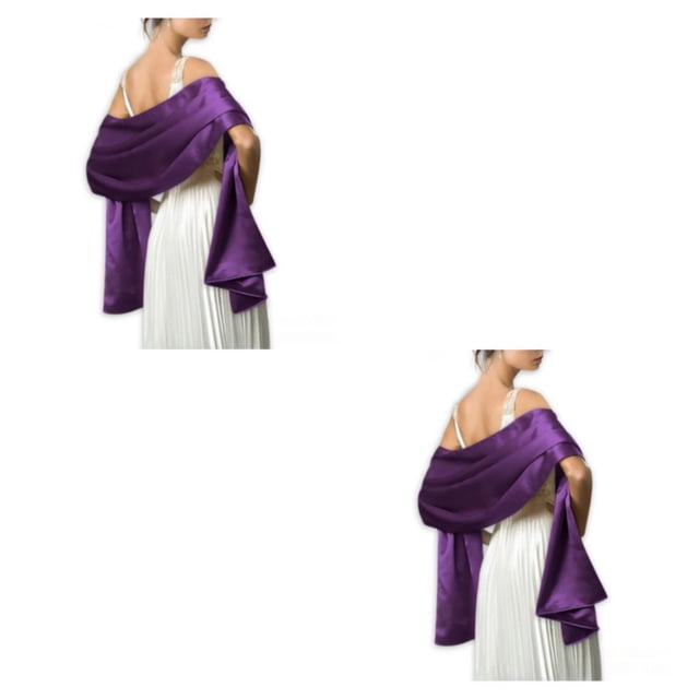 Sonducket Ceremonia de boda Bola de baile Mujeres Satén Chal Niñas Fiesta de noche Banquete Baile Elegante Decorativo Bufanda larga Decoración Type5 NO5