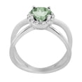 thumbnail image 5 of AoneJewelry 0.85 Carat 6MM Round Green Amethyst and Diamond Ring In 10K Solid Rose, White & Yellow Gold, 5 of 5