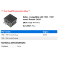 thumbnail image 2 of Fuel Cutoff Relay - Compatible with 1983 - 1987 Honda Prelude 1984 1985 1986, 2 of 2