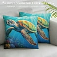 thumbnail image 3 of COMIO  Sea Turtle Pillow Covers Soft Crystal Decorative Cushion Covers Square Throw Pillow Covers Home Decor for Sofa, 3 of 5