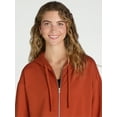 thumbnail image 3 of Time and Tru Women's and Women's Plus Zip Up Fleece Jacket with Hood, Sizes XS-4X, 3 of 5