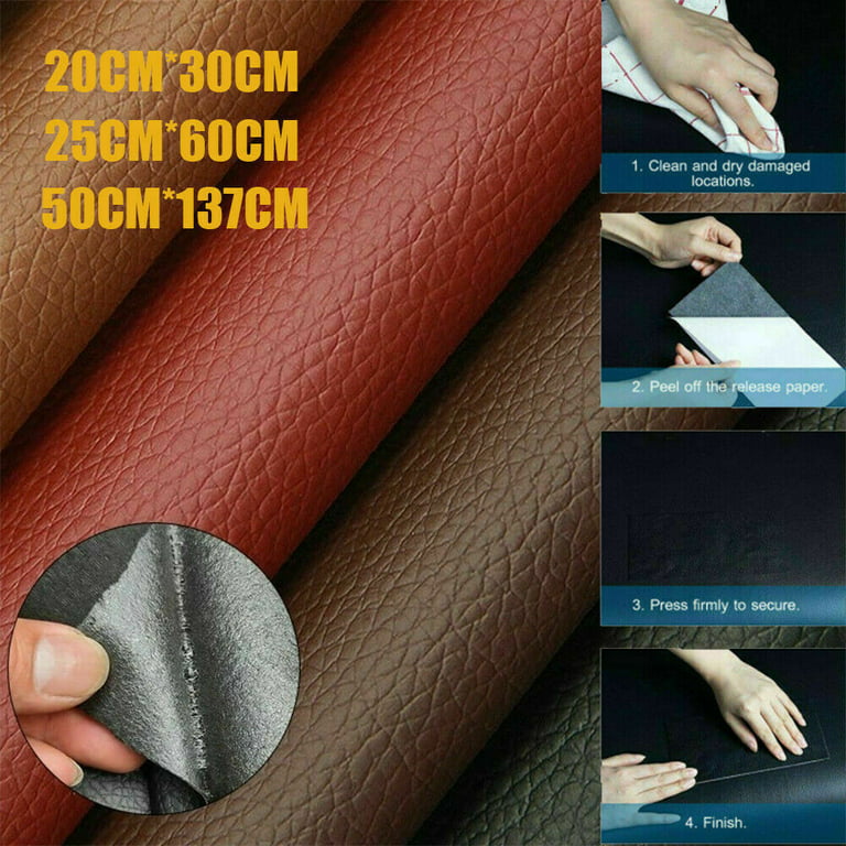 Faux Black Leather Self Adhesive Vinyl Contact Paper Peel Stick 11.8 x 31