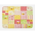 thumbnail image 1 of Bee Bath Mat, Floral and Geometric Designed Tiles of Patchwork Background with Flying Doodle Bees, Plush Bathroom Decor Mat with Non Slip Backing, 29.5" X 17.5", Multicolor, by Ambesonne, 1 of 2
