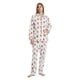 thumbnail image 1 of GLOBAL Conjunto de Pijamas de Franela para Mujer, Pijamas 100% Algodón para Mujer, Ropa de Estar por Casa, Manga Larga, Botón, Cordón en la Cintura, Ropa de Dormir Cálida, Conejo Blanco S, 1 of 6