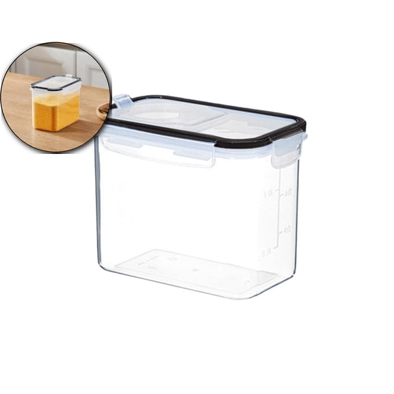 Clear Airtight Food Storage Containers with Lids – Stackable Plastic Pantry Canisters– Leak-Proof, Dishwasher Safe for Rice, Pasta, Cereal & Coffee