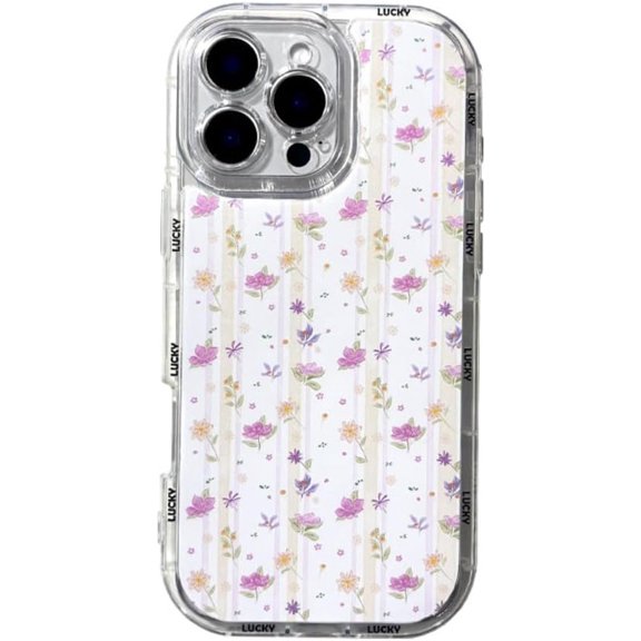 Cute Colorful Flower Pattern Phone Case Compatible with iPhone Case(White, for iPhone 14 Pro)