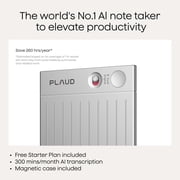 PLAUD NOTE AI Voice Recorder، التحكم في التطبيق، النسخ والتلخيص، 112 لغة، مسجل صوت للمحاضرة/الاجتماع/المكالمة، تسجيل مستمر لمدة 30 ساعة، 30 جرام