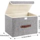 thumbnail image 5 of Cajas De Almacenamiento Plegables, Contenedores De Almacenamiento De Tela Lavables con Tapas, Caja De Almacenamiento Varios 38 * 25 * 25 Cm, ​​Paquete De 2, Gris, 5 of 5