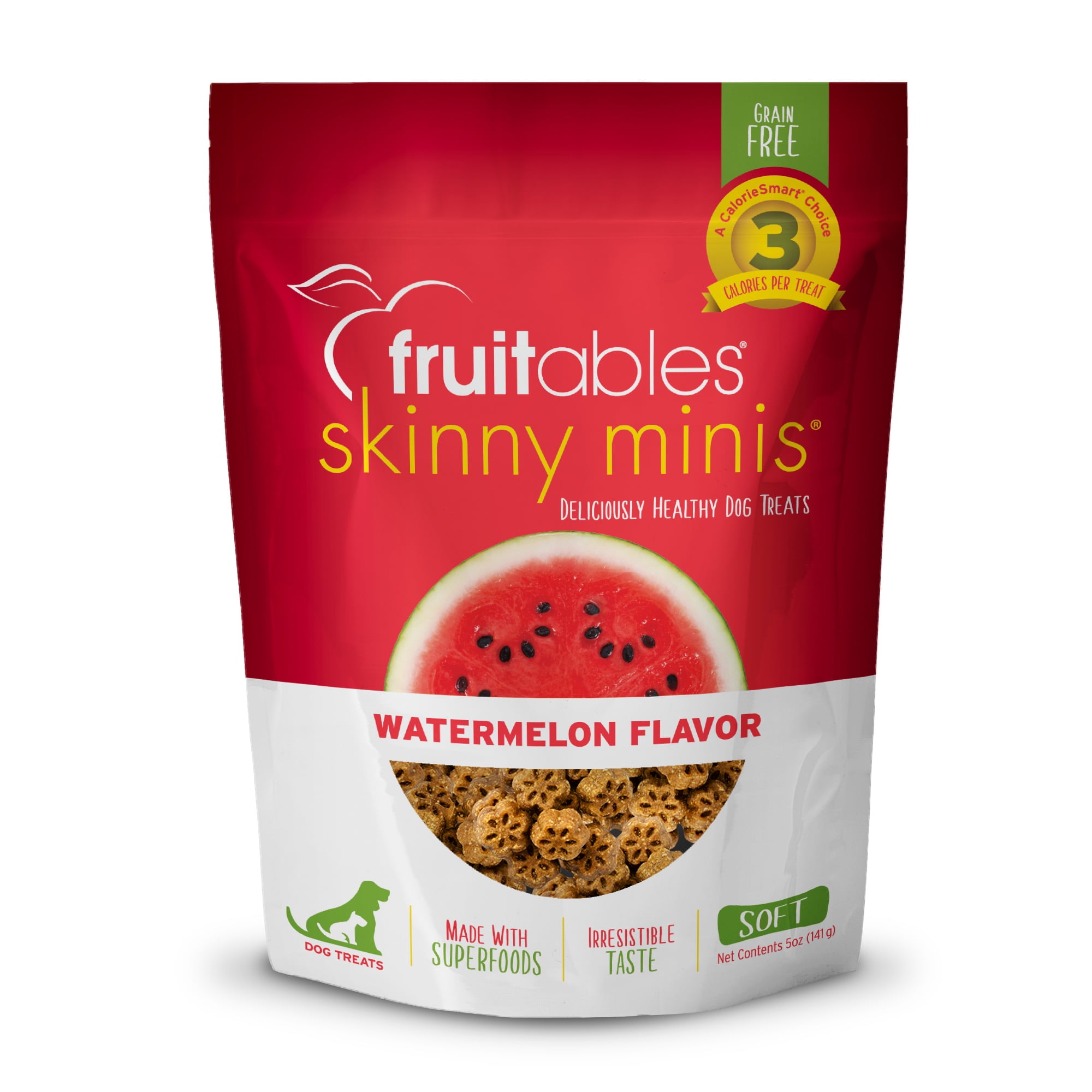 Fruitables Skinny Mini Dog Treats Watermelon Flavor, 5 oz