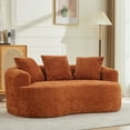 thumbnail image 2 of Curved Loveseat, Small Chenille Sofa with 3 Pillows, Deep Seat Couch for Apartment, Living Room, No Assembly Needed, 2 of 9