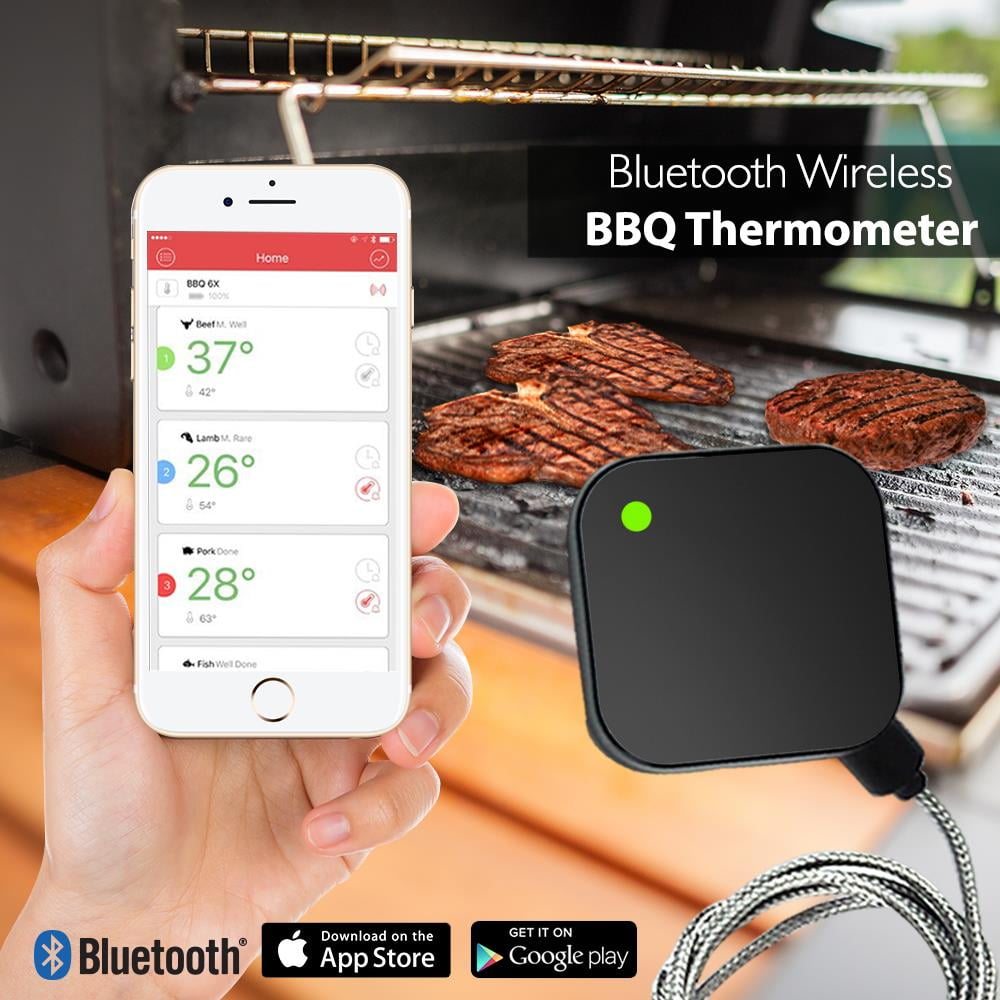 NutriChef Grill Thermometer Rectangle Bluetooth Compatibility Grill  Thermometer in the Grill Thermometers department at