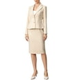 thumbnail image 2 of 2 Piece Skirt Suit Set for Women Long Sleeve Blazer Pencil Skirt Formal Work Business Outfits XL Khaki, 2 of 6