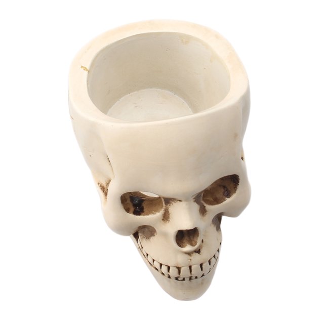 de retro, de resina, recipiente para dulce porta brochas de maquillaje para el hogar, bar, nocturno, Sunnimix Estatua de resina de calavera