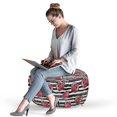 thumbnail image 2 of Floral Pouf Cover with Zipper, Watercolor Painted Abstract Rose Flowers on Monochromatic Striped Backdrop, Soft Decorative Fabric Unstuffed Case, 30" W X 17.3" L, White Black Coral, by Ambesonne, 2 of 5