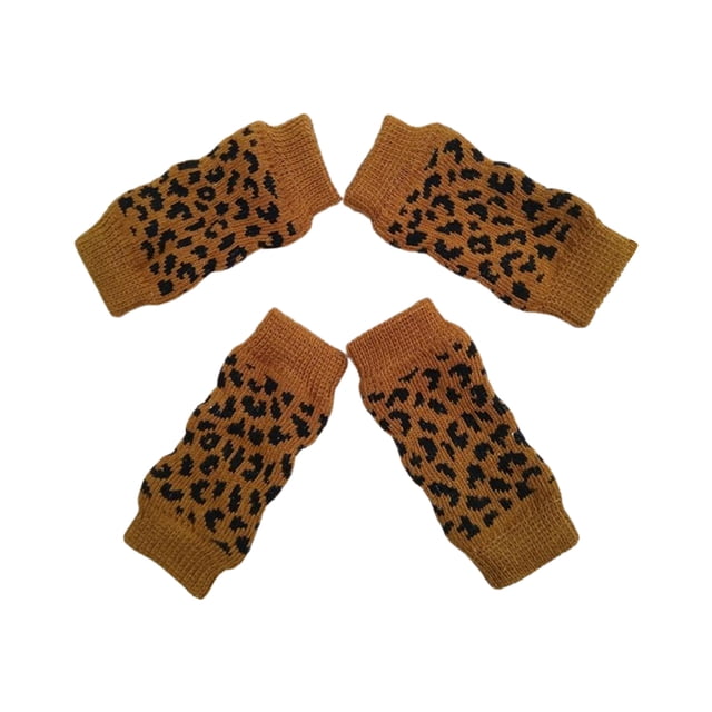 Maytalsory 4x Pet Knee Socks Non-toxic And Odorless Skin-friendly Protection For Pets Pet Knee Protector Dogs Leopard L