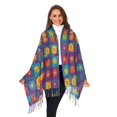 thumbnail image 3 of FORMRS Womens Scarf Winter Soft Long Big Warm Shawls Wrap Tassel Scarves, Colorful Checkered Daisy, 3 of 9