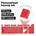 thumbnail image 2 of 104 Key PBT Keycap Set OEM Profile 60% for 61/68/87/98/100/104 Keys Mechanical Keyboard Layout, Red, 2 of 6