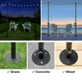thumbnail image 6 of EXCELLO GLOBAL PRODUCTS Outdoor Bistro String Light Poles, 4 Pack, Extends to 10 ft, Universal Mounting Options Included with 100 ft. of G40 LED Lights (100 Lights), 6 of 7