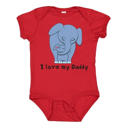 

Inktastic I Love My Daddy Elephant Blue Gift Baby Boy Bodysuit