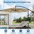 thumbnail image 6 of Garvee 10 feet Offset Hanging Patio Umbrella, 8 Ribs, Tan, 6 of 7