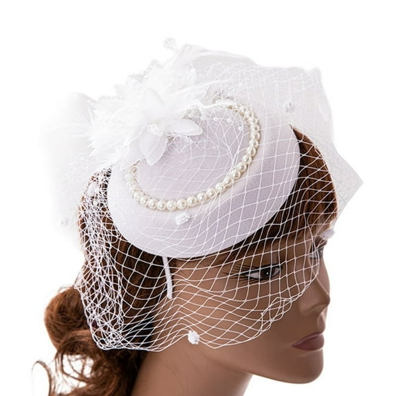 WINDLAND Women Fascinator Headband Derby Pillbox Hat Cocktail Tea Party Fascinator Veil