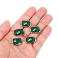 thumbnail image 4 of Uxcell Birthstone Connector Link, 10Pcs Diamond Clear charm Links, Rectangle Glass Crystal Bead Link, Green, 4 of 5