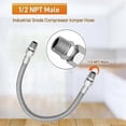 thumbnail image 2 of Heavy-Duty Air Compressor Hose, 20inch Length, 3/4 Male Adapters, 450 PSI & 750°F Max Pressure & Temperature Resistance, 2 of 5