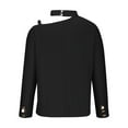 thumbnail image 5 of GigrtiJin Womens Asymmetrical Cold Shoulder Top Elegant Mock Neck Long Sleeve Dressy Casual Fall Blouse Shirt, 5 of 5