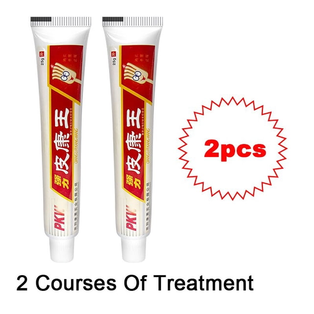 pomada antiinflamatoria para tratamiento de psoriasis, crema para dermatitis, prurito, peeling, rojeces, infección por hongos, eczema, 1-2-4pc Vista frontal de dos tubos metálicos de 25 g (13×3 cm) con etiqueta roja y caracteres chinos, tapas roscadas en la base y un sello gráfico “2pcs”; indicados para uso corporal según ficha para dermatitis, prurito y tratamiento de hongos, y a menudo usados para transportar en botiquines domésticos.