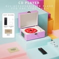 thumbnail image 4 of Reproductor de CD Yintiny de piel recargable con Bluetooth, color morado, 4 of 7
