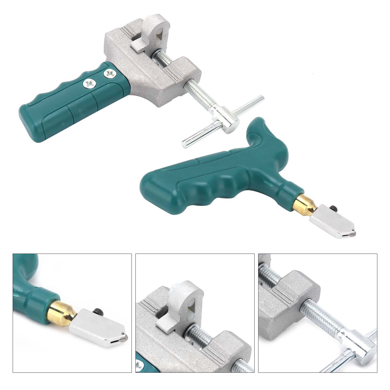 Riousery Professional Glass Cutter Kit Portable Handheld Manual Ceramic Tile Opener Cutting Tool Accessory for Precise Scoring (4.5x4.3 inches / 115x110mm)
