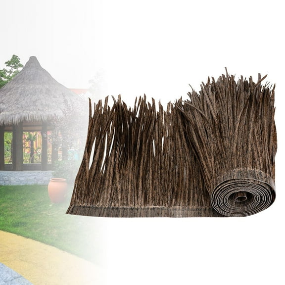 Artificial Palm Thatch Rolls 39"x20" Straw Roof Thatch for Patio Hut Garden Black