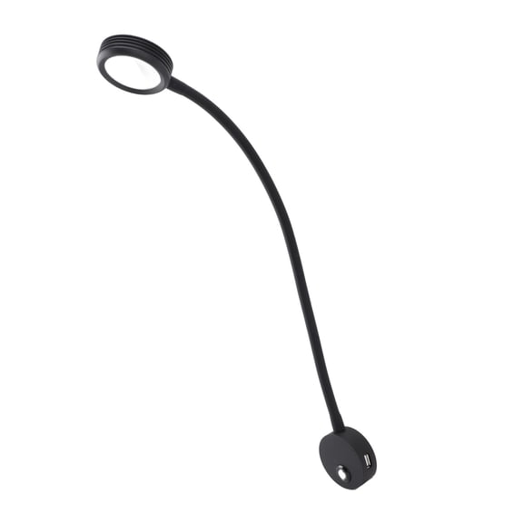 Luz de Lectura para Vehículo Recreativos Con Puertio USB Lámpara de Pared de Cabecera Con Cuello de Cisne 620-625 NM 3000-320 K Luz Cálida Luz de Cuello Ajustable flexible