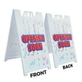 thumbnail image 2 of A-frame Sidewalk Opening Soon 24" x 36" Double Sided A-Frame Sidewalk Sign, Includes 2 Plastic Inserts | Foldable Portable White Signicade Sandwich Board Signs, 2 of 5