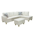 thumbnail image 4 of Agathea 97" Wide 3 Pieces Faux Letter Right Facing Sofa Set with ottoman, 4 of 4