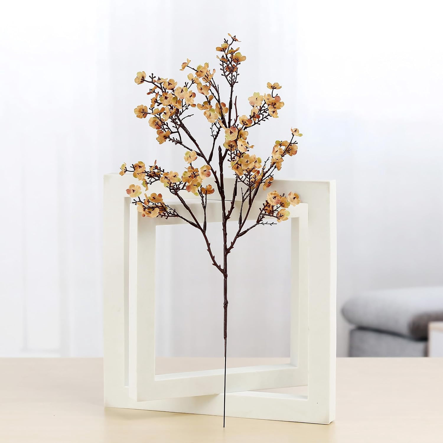 Babys Breath Silk Artificial Flowers 12 Bundle European Fake Plants Decor Fall Decoration Bouquets DIY Home Garden (Beige Brown-12pcs)
