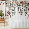 thumbnail image 6 of Christmas Shower Curtains for Bathroom, Winter Pine Leaves Pine Cones Red Berries Waterproof Fabric Shower Curtain for Bathroom Bathtub Decoration, Machine Washable, 36"x72", 6 of 9