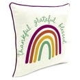 thumbnail image 6 of Mainstays Thankful Grateful Blessed Rainbow Reversible Outdoor Throw Pillow, 16", Cream Novelty and Multicolor Stripe, 6 of 12
