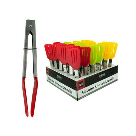 

Silicone Kitchen Turner Tongs Counter Top Display - Case of 36