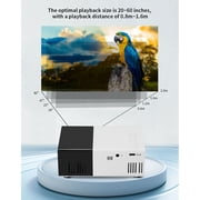 COM1950s Mini Projector,Portable Projector with Auto Focus,Hd Projector for Outdoor and Indoor Use,180° Rotatable Stand,Built-In Speaker,Compatible with Smartphone and Laptop