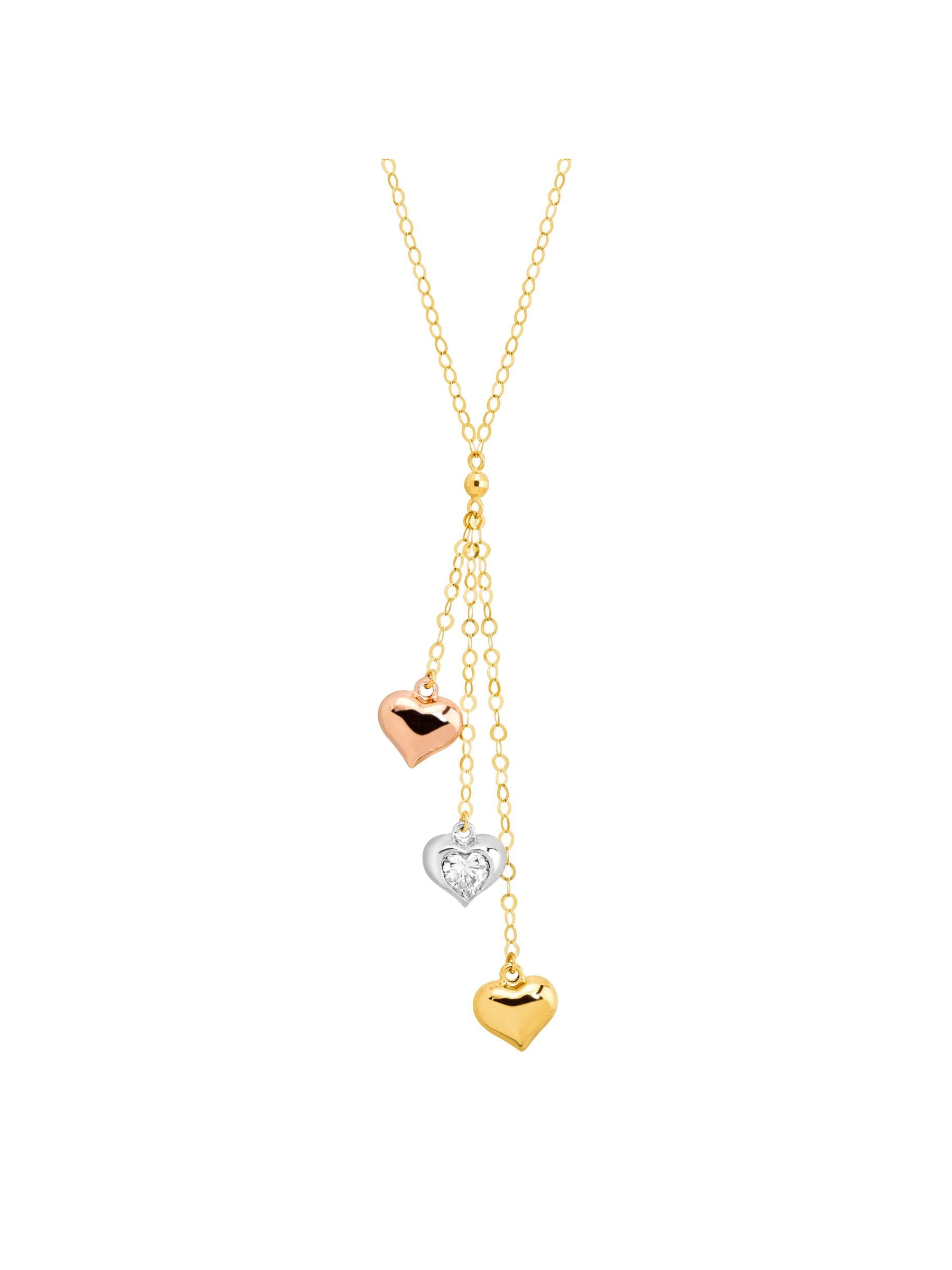 Rose Gold Pink Box Heart Lariat Initial Necklace V