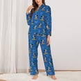 thumbnail image 2 of Daiia Skater Dog for Women's Long-Sleeved Pajama Set – Soft & Comfortable Sleepwear Button-Up Pajamas Cozy Lounge Wear-Medium, 2 of 7